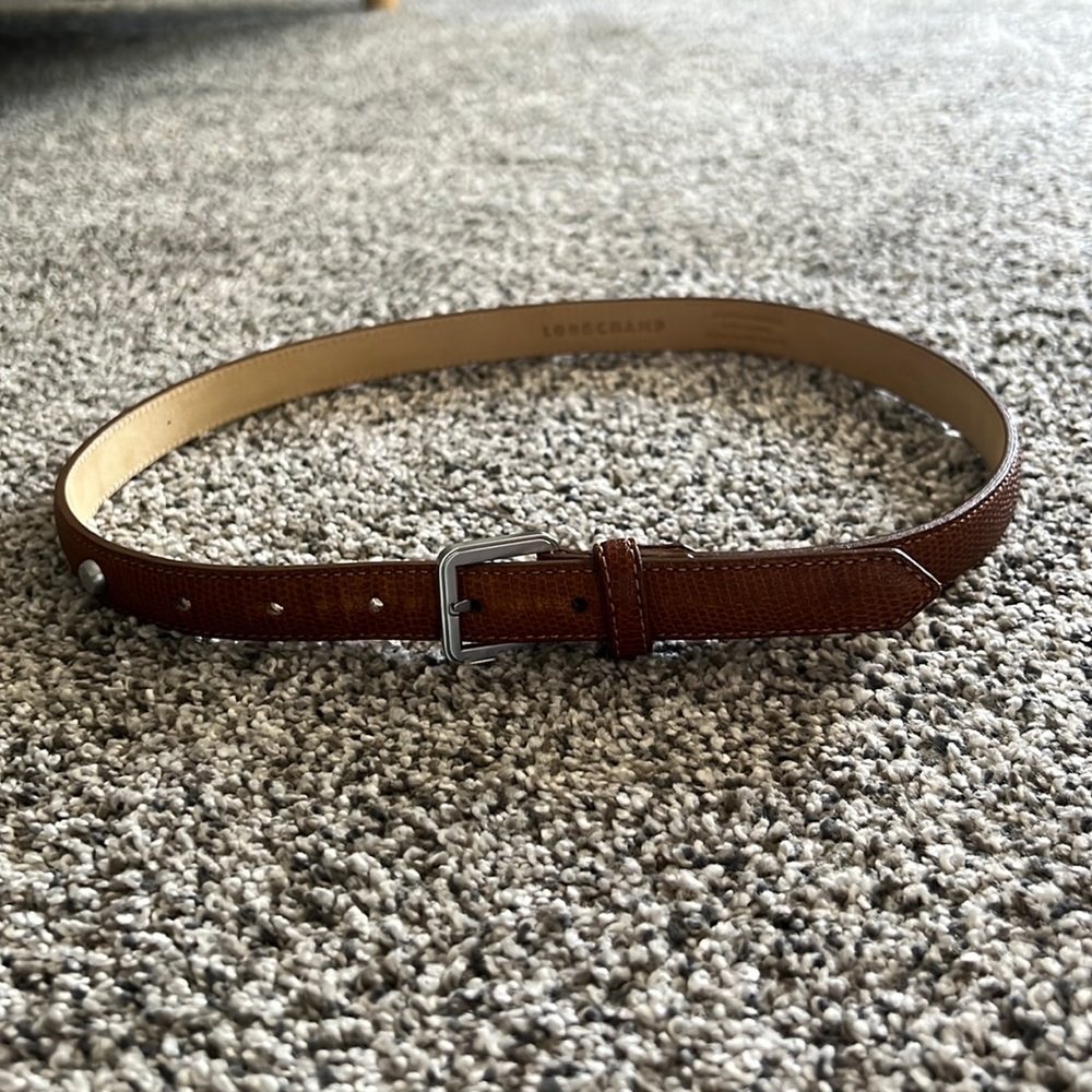 Brown leather Longchamp belt
